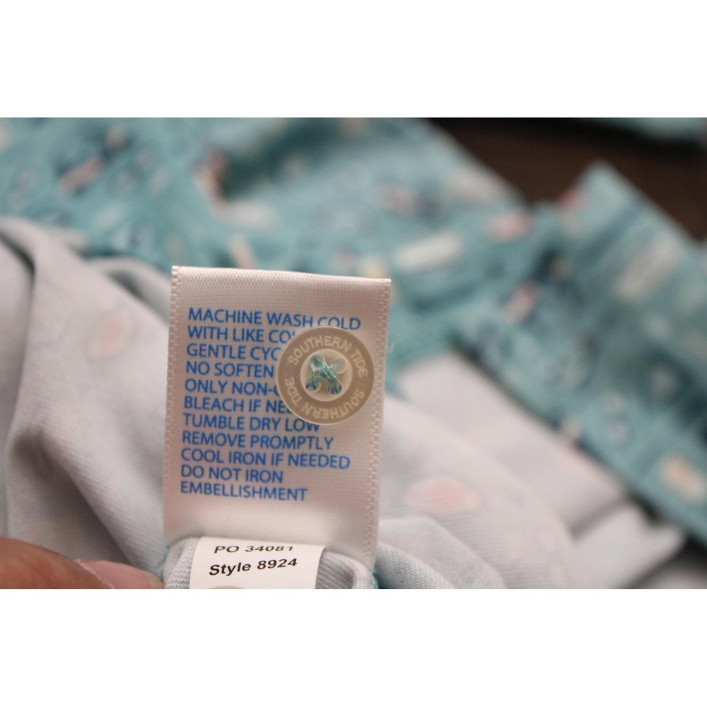 Southern Tide Golf Polo Shirt Mens Large Blue Graphic Print Performance Stretch - Picture 7 of 8